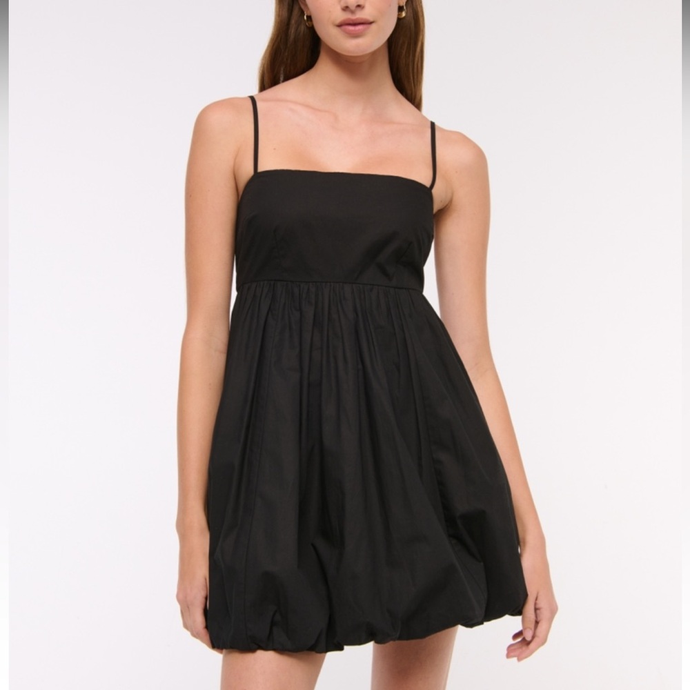 Abercrombie & Fitch Black Bubble Hem Babydoll Dress